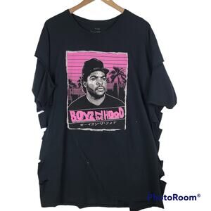 Boyz N The Hood Ice Cube Shirt Bleach Splattered Distressed 90s Rap Tshirt Sz 2X